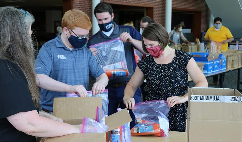 people making care packages